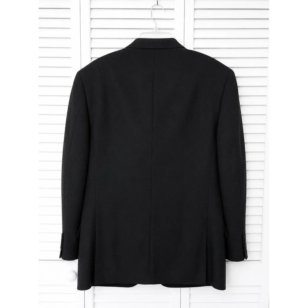 Kenneth Cole New York Black 100% Wool Blazer Sport Coat Men's 42R Office Travel
